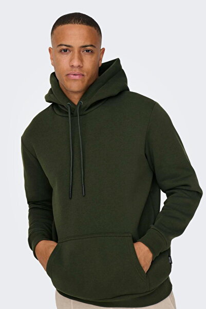 ONLY & SONS Чоловічий світшот з капюшоном - з кишенями-кенгуру, довгими рукавами, зручним кроєм