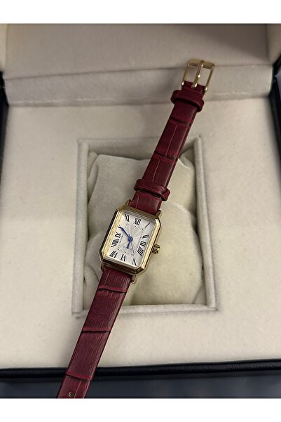 QUARTZ Özel Seri Vintage Dikdörtgen Deri Kol Saati