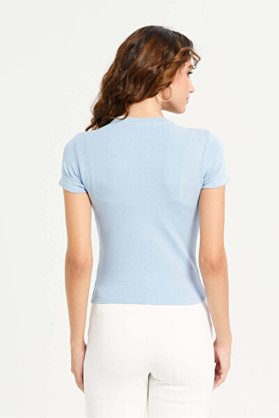 REDTAG Women Blue Embellished Rhinestone Detail Top