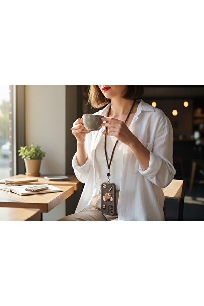 My Strape Brown Knitted Phone Neck Strap