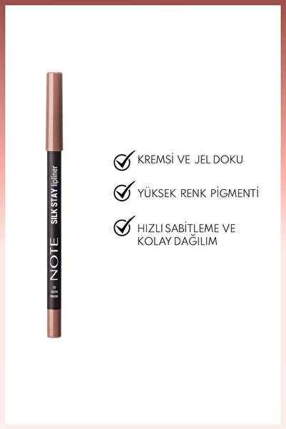 NOTE Silk Stay Lipliner Suya Dayanıklı İpeksi Dudak Kalemi - 02 Warm Nude - Nude