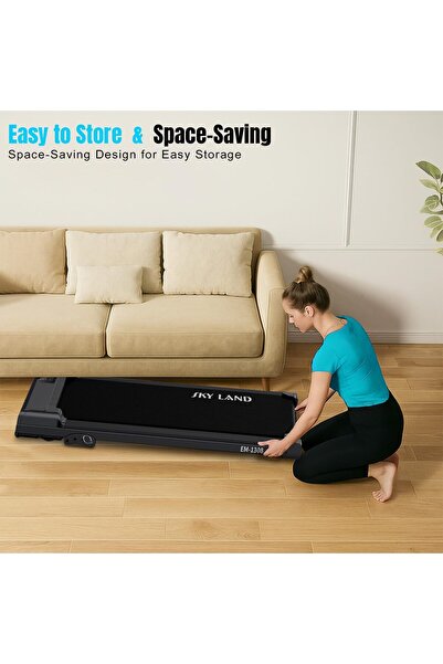 SKY LAND Walking Pad Treadmill EM-1308 | Compact, Portable, 2HP Motor, 3-Level Incline, LED Display