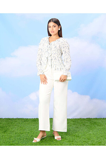 REDTAG Women White Printed Top