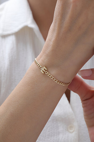 YAVUZ KUYUMCULUK 14 Ayar Altın Kişiselleştirilebilir Gurmet Harf Bileklik