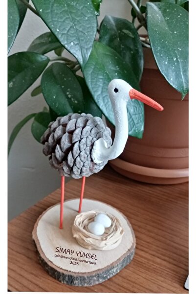 SimArt Concept El yapımı İsime ve kişiye özel dekoratif YAREN LEYLEK biblosu V5