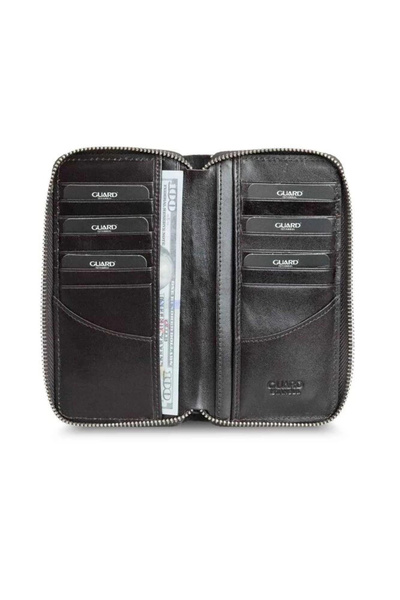 GUARD Texas Printed Tan Zippered Portfolio Wallet