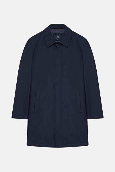 W Collection Buttoned Dark Blue Overcoat
