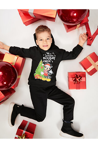 Koton Mickey Mouse Kapuzenpullover, bedruckt, lizenziert