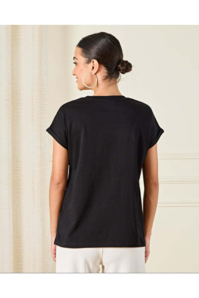 REDTAG Women Black Embellished Top