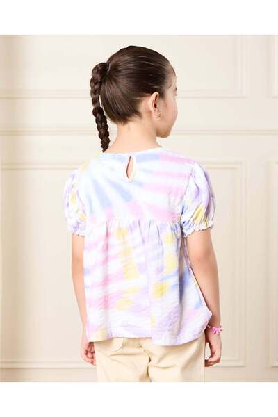 REDTAG Girls White Tie Dye Print Top
