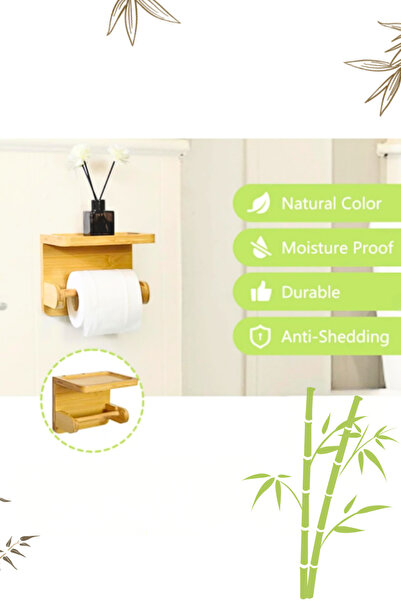 Penthouse Bamboo Toilet Paper Holder, Multipurpose Paper Rack Organizer