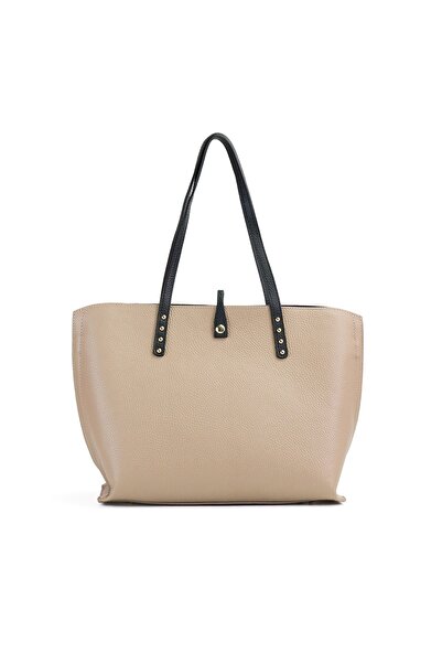 Posete Fagaras Isabelle Leather Purse - Cream - Black, 3 Compartments, 1 Pocket, Adjustable Strap 125 cm