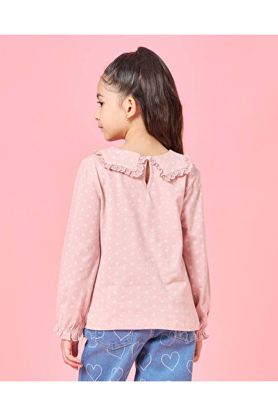 REDTAG Girls Pink Printed Top