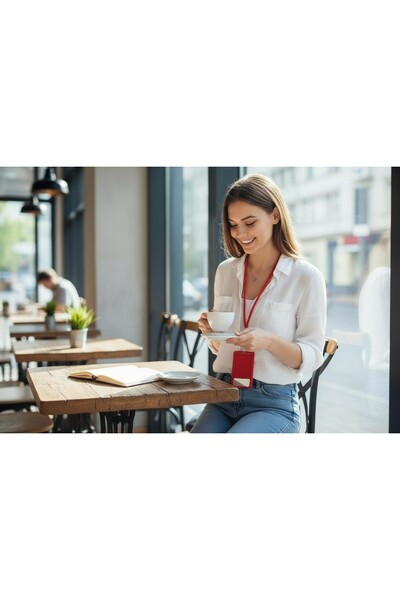 My Strape Red Knitted Phone Neck Strap Compatible with All Cases