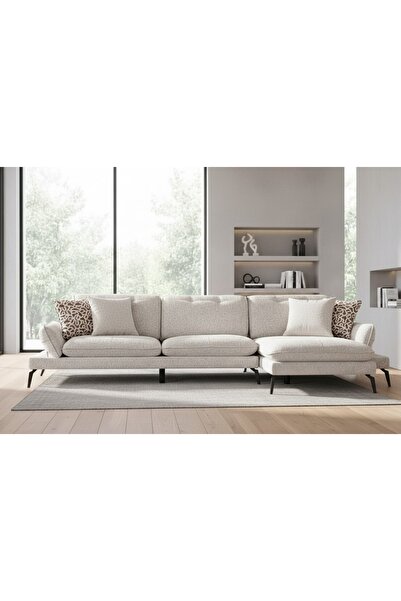 Vivense COSY KÖŞE KOLTUK, METAL AYAK, SAĞ KÖŞE, KIRIK BEYAZ