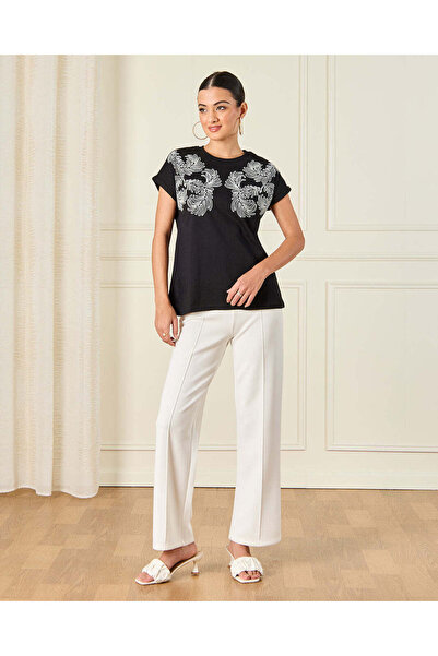 REDTAG Women Black Embellished Top