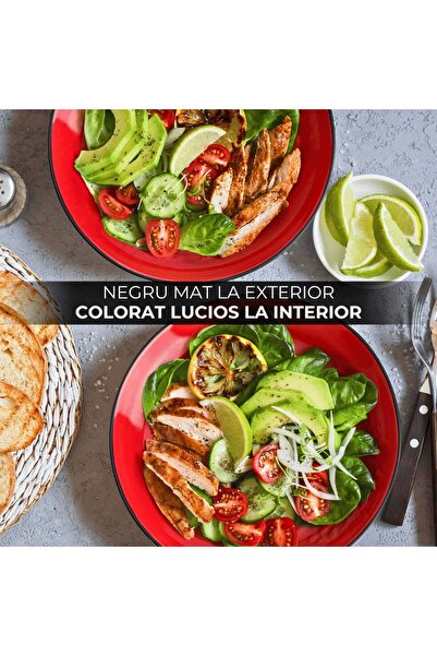 MIAMIO Set of 6 Long plates, Le Papillon collection, ceramic, multicolor, 21 cm