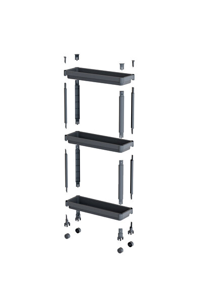 HOMİNG Slim 3-Tier Rolling Multi-Purpose Bathroom & Kitchen Organizer Shelf