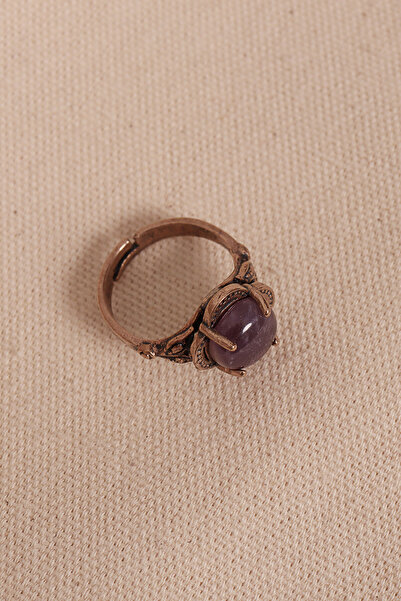 Süspüs Accessories Adjustable Authentic Ring with Amethyst Stone
