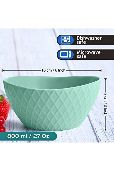 MIAMIO Set of 6 ceramic bowls, Palmanova collection, Jungle multicolor, 16x8 cm, 800 ml