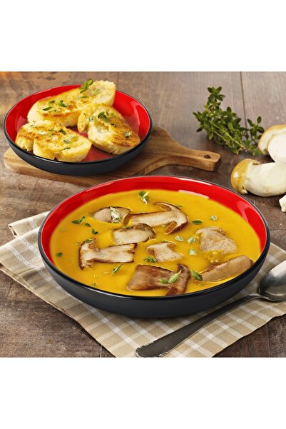 MIAMIO Set of 6 Deep plates, Le Papillon collection, ceramic, 900ml, red