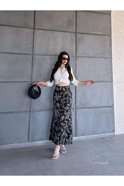 Gugus FUSTĂ SATIN FEMEI CU MODEL A-LINE DIN MATERIAL IMPORTAT