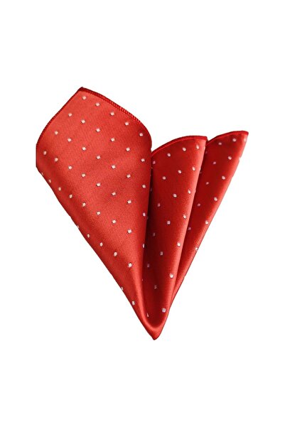 Exve Exclusive Red with White Polka Dots Jacquard Woven Pocket Square