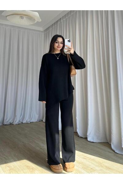 Mooi Butik Muscent Knitwear Set 8442 - Black