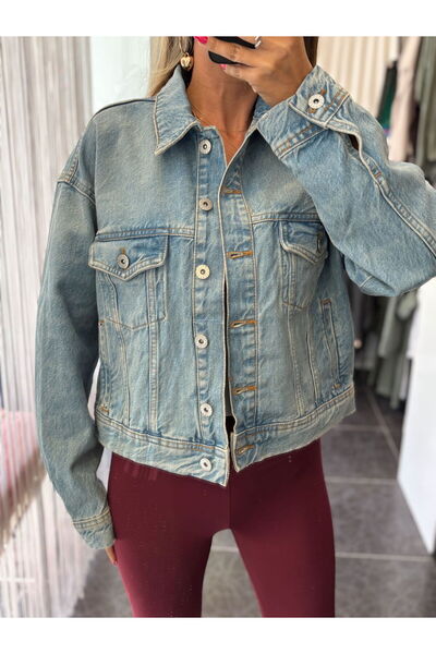 Premium Denim Ceket Mavi