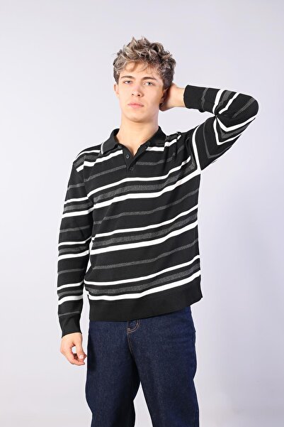 Mckanzie 34109 striped sweater with collar