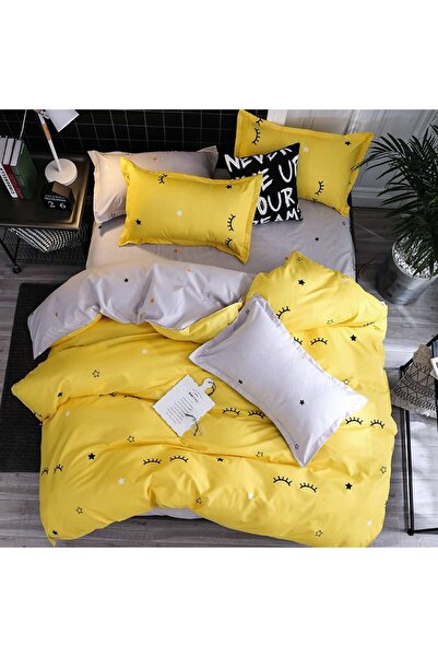 Patul Bed Linen, Satin Cotton, Sulphur, 2 Persons, Double Bed, 4 Pieces