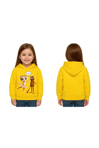 SEDİRLİ Unisex Brainrot cu imprimeu pentru copii Swae tricou cu glugă 3 fire cu borduri