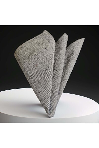 Exve Exclusive Gray Anthracite Gradient Transition Linen Woven Pocket Handkerchief