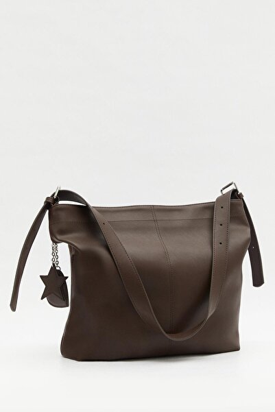 MARKALİSTE Petra Süet Deri Çanta Kahverengi