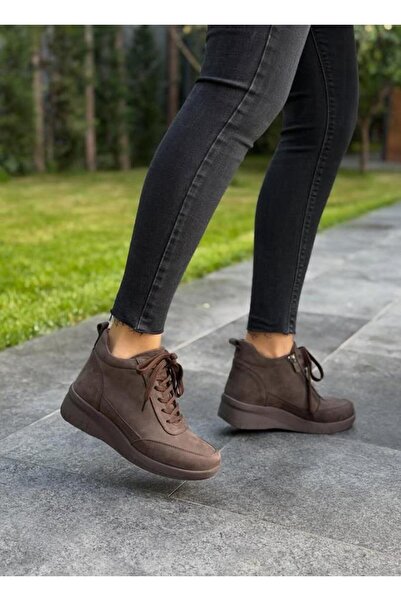 DİVA Kahve Nubuk Bağcıklı Kadın Günlük Bot