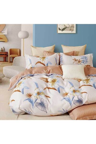 Patul Lenjerie de Pat, Bumbac Satinat, Pucioasa, 2 Persoane, Pat Dublu, 4 Piese