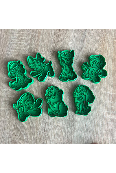 DigiArtisan3D قالب وبطاقات كوكيز باو باترول - مجموعة من 7 قطع - أزرق