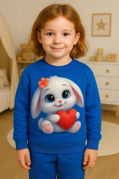 playwear Μακρυμάνικο φούτερ με λαιμόκοψη ποδηλάτου, με σχέδιο κουνελιού που κ...