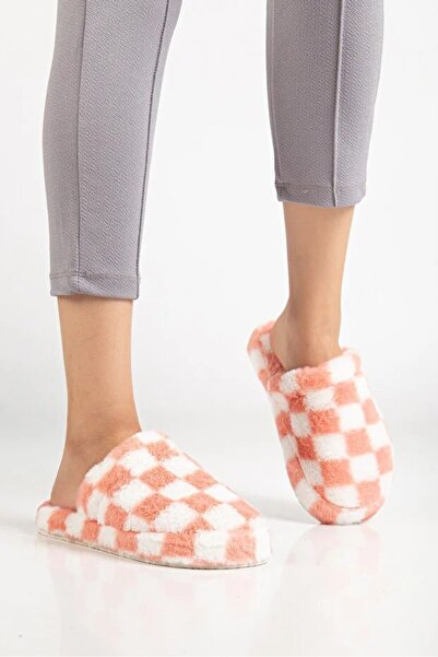 Jackers Women's Square Patterned Winter Soft Comfortable House Slippers