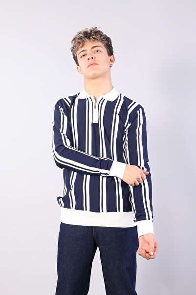 Mckanzie 3006 thick pattern shirt collar zipper sweater