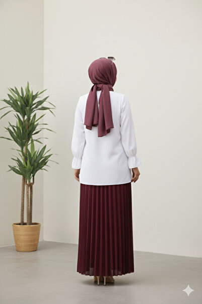 CNG MODA Gathered Sleeves Poplin Shirt