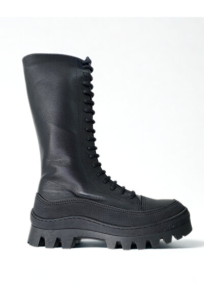 Freefoot Hakiki Deri Siyah Kadın Postal