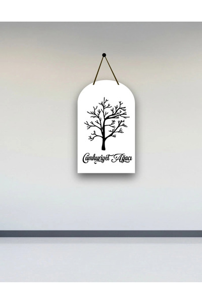 heptex Cumhuriyet Ağacı Dekoratif Ahşap Tablo 35x50 Boyanabilir
