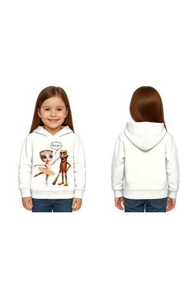 SEDİRLİ Unisex Brainrot cu imprimeu pentru copii Swae tricou cu glugă 3 fire cu borduri