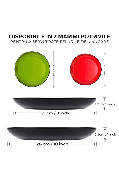 MIAMIO Set of 6 Long plates, Le Papillon collection, ceramic, multicolor, 21 cm