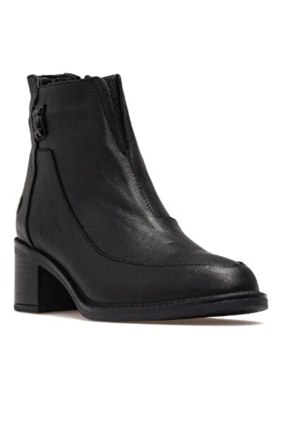 Mammamia D25KB-1910 Hakiki Deri Ortopedik Taban Kısa Topuk Günlük Şık Bot