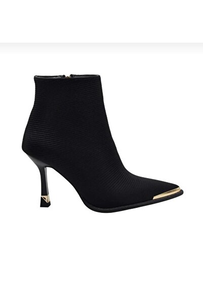 Park Moda İnce Yğksek Topuk Premium Kumaş Fermuar Kapama Bilek Boy Şık Bot