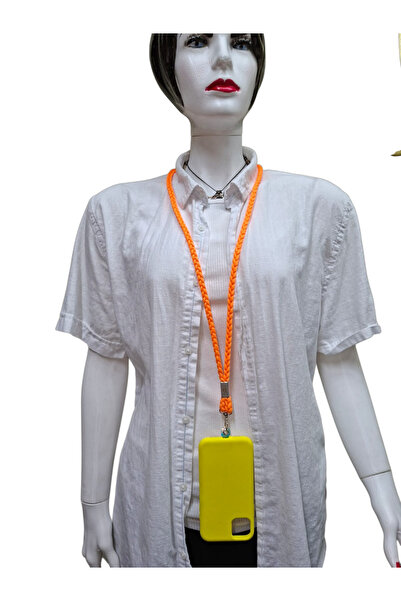 My Strape Neon Orange Knitted Phone Neck Strap Compatible with All Cases