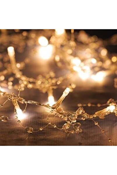 OEM Șir luminos LED cu 20 de becuri LED alimentate cu baterii - Inimioare transparente 1,35 m - Alb cald