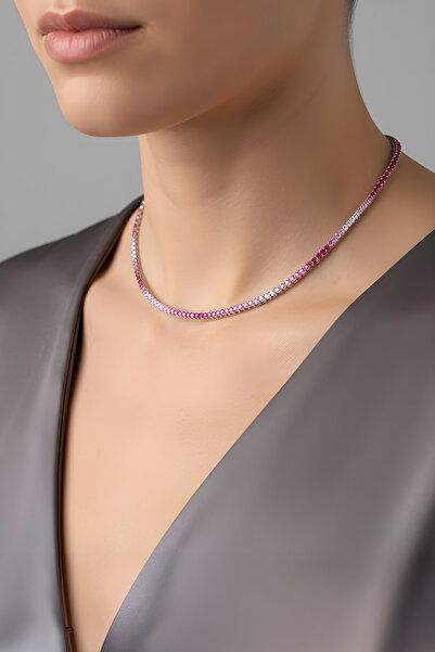 So CHIC... Anastasia 18 Ayar Beyaz Altın Kaplama Gümüş Su Yolu Kolye